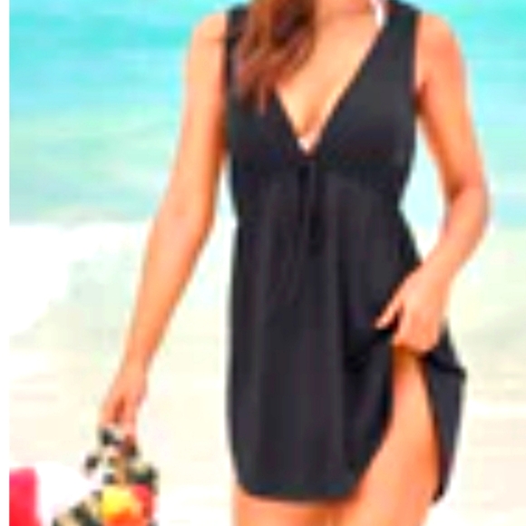 Venus Women's 2X Chic Black Beach Dress Lightweight NIB - Picture 1 of 3